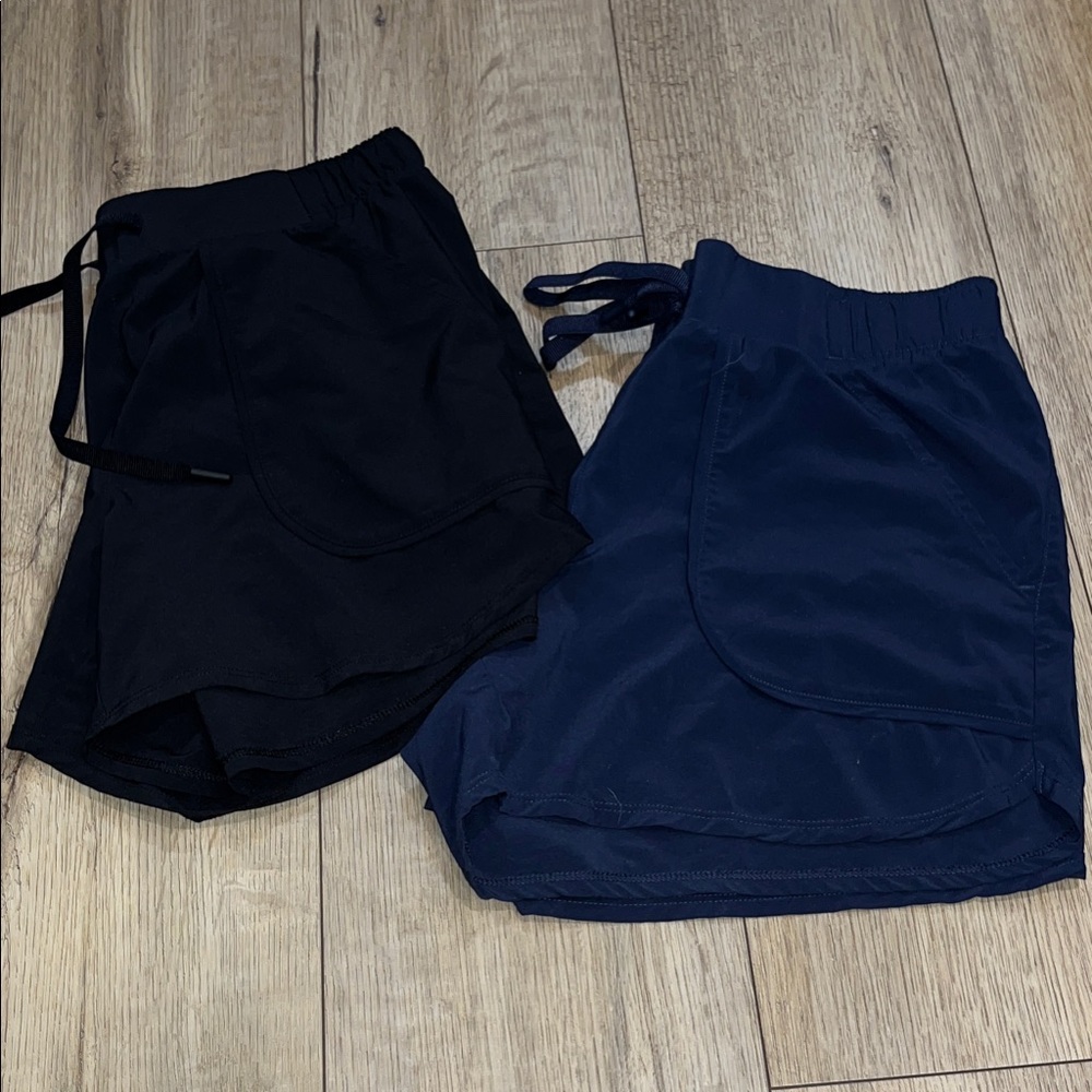 All in Motion Women's Black and Navy Athletic Shorts